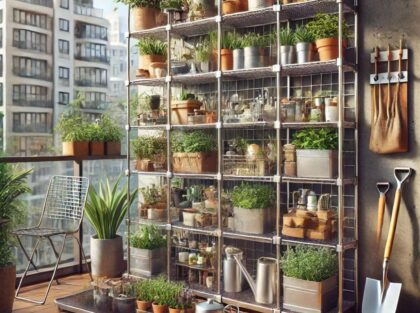 Las mejores estanterías metálicas para tu rincón de jardinería urbana