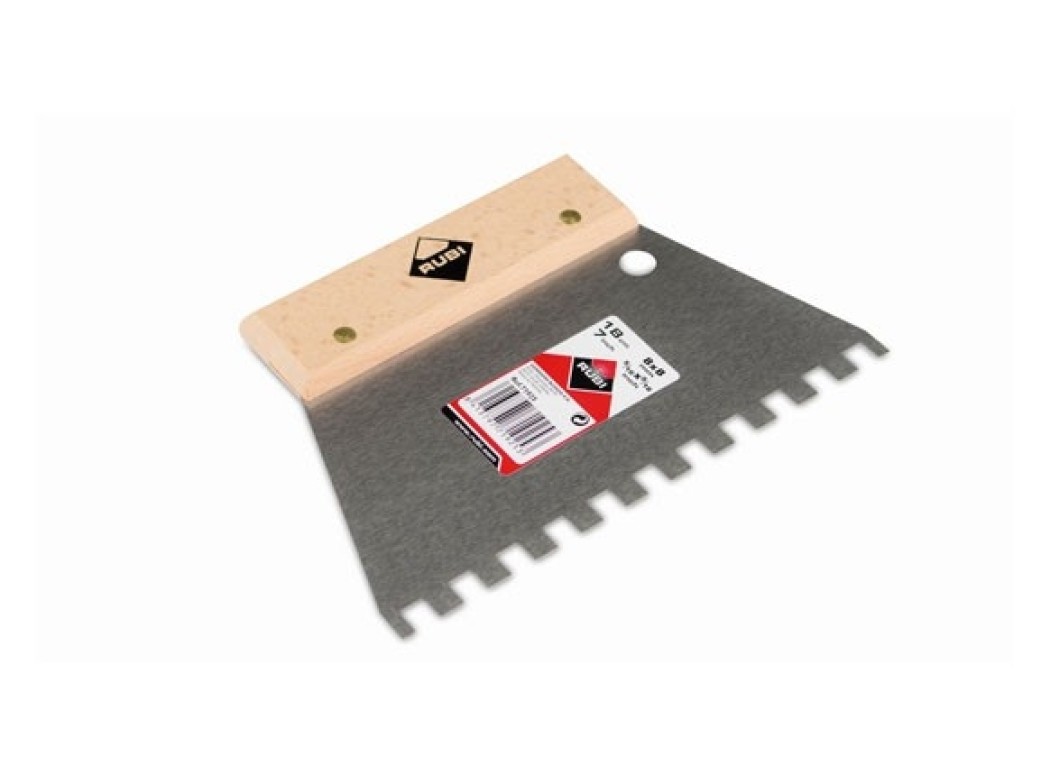 Espatula-peine 180mm acero m/mad dentado  8mm 71925 rubi