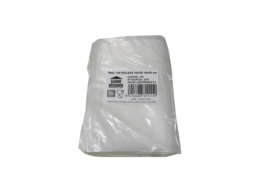 Bolsa envasar vacio (paq 100 uds) 16 x 25 cm