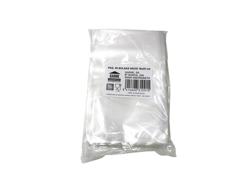 Bolsa envasar vacio (paq 50 uds) 16 x 25 cm