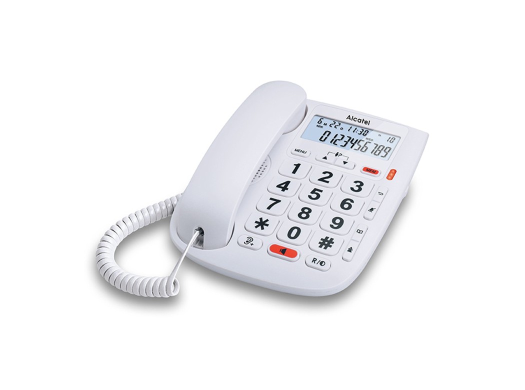 Telefono con cable teclas grandes con display blanco