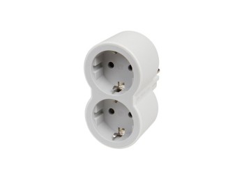 Adaptador frontal doble 10/16a entrada horizontal blanco/gri