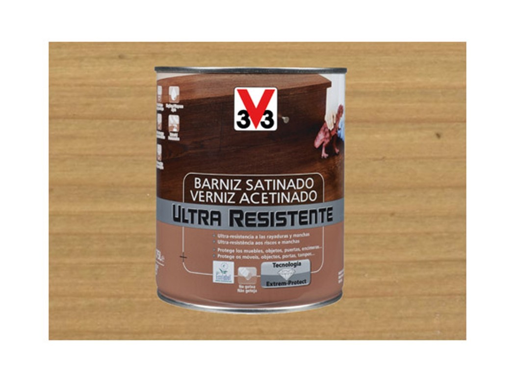 Barniz interior al agua ultra resistente satinado 750 ml rob