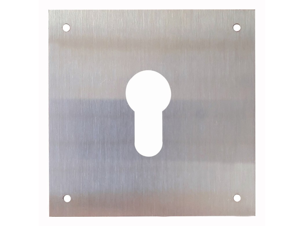 Placa cerradura 80x80mm bocallave pera m-51/8080p, inox sati