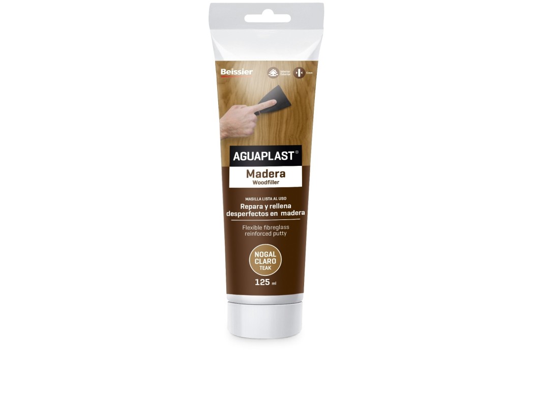 Masilla reparacion madera aguaplast 125 ml 2281 nogal claro