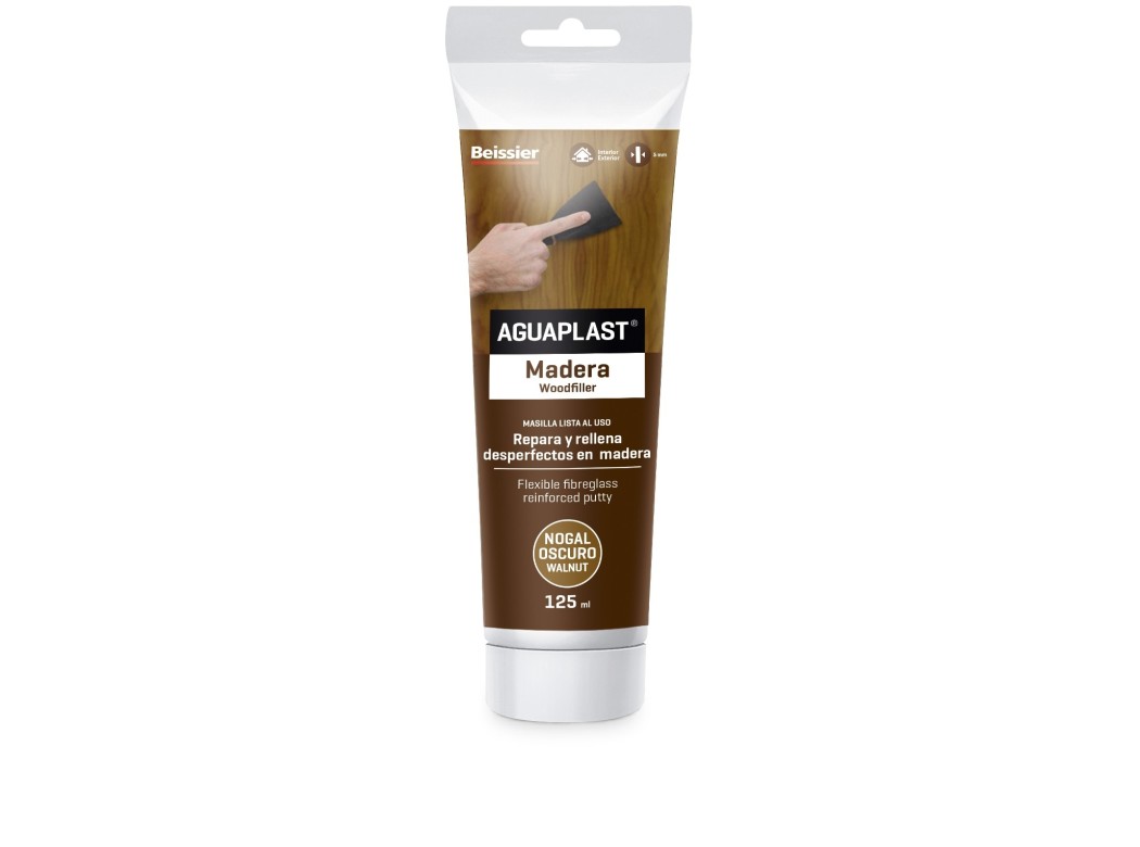 Masilla reparacion madera aguaplast 125 ml 2282 nogal oscuro