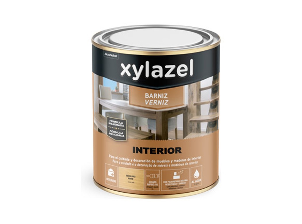 Barniz interior al agua brillante xylazel 250 ml incoloro