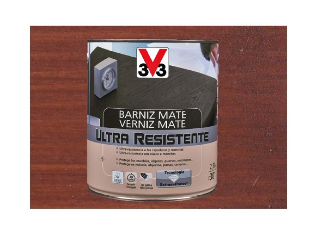 Barniz interior al agua ultra resistente mate 250 ml caoba