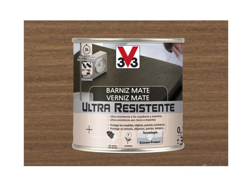 Barniz interior al agua ultra resistente mate 250 ml nogal