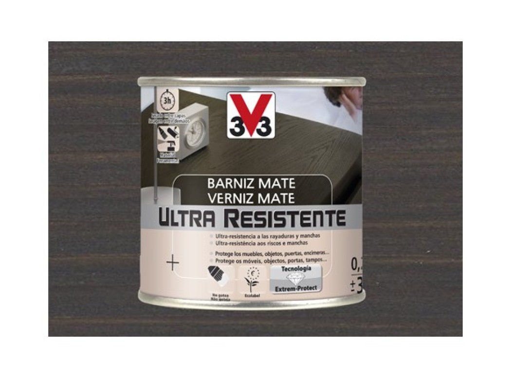 Barniz interior al agua ultra resistente mate 250 ml wengue