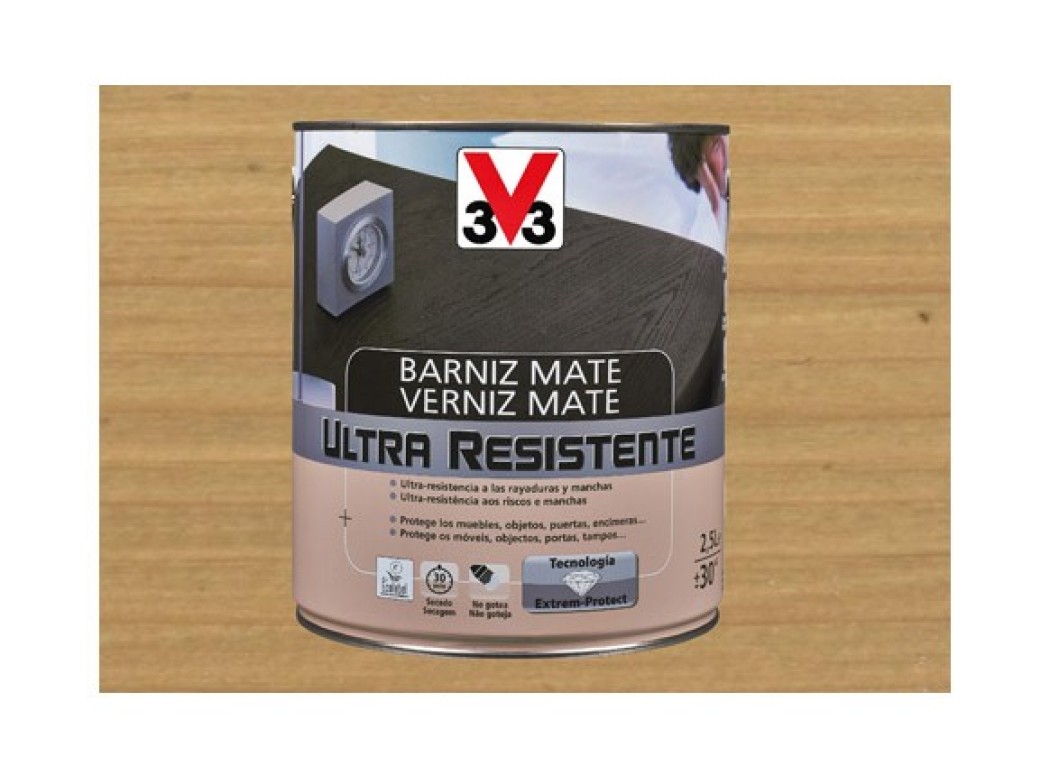 Barniz interior al agua ultra resistente mate 750 ml roble c