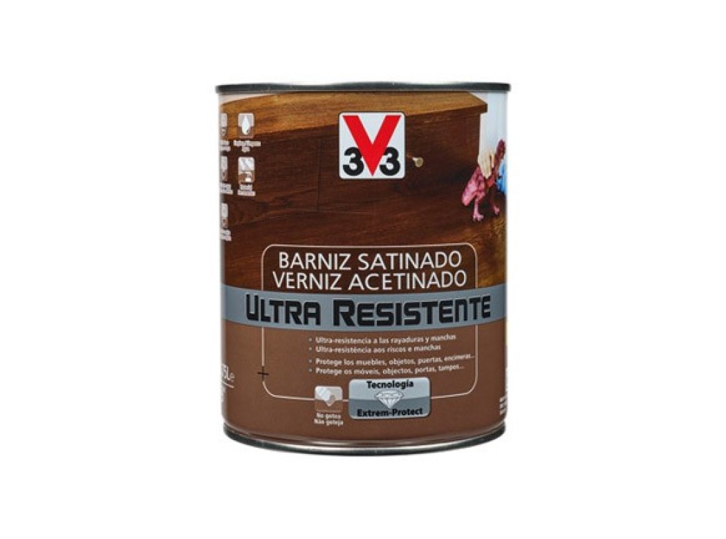 Barniz interior al agua ultra resistente mate 750 ml wengue