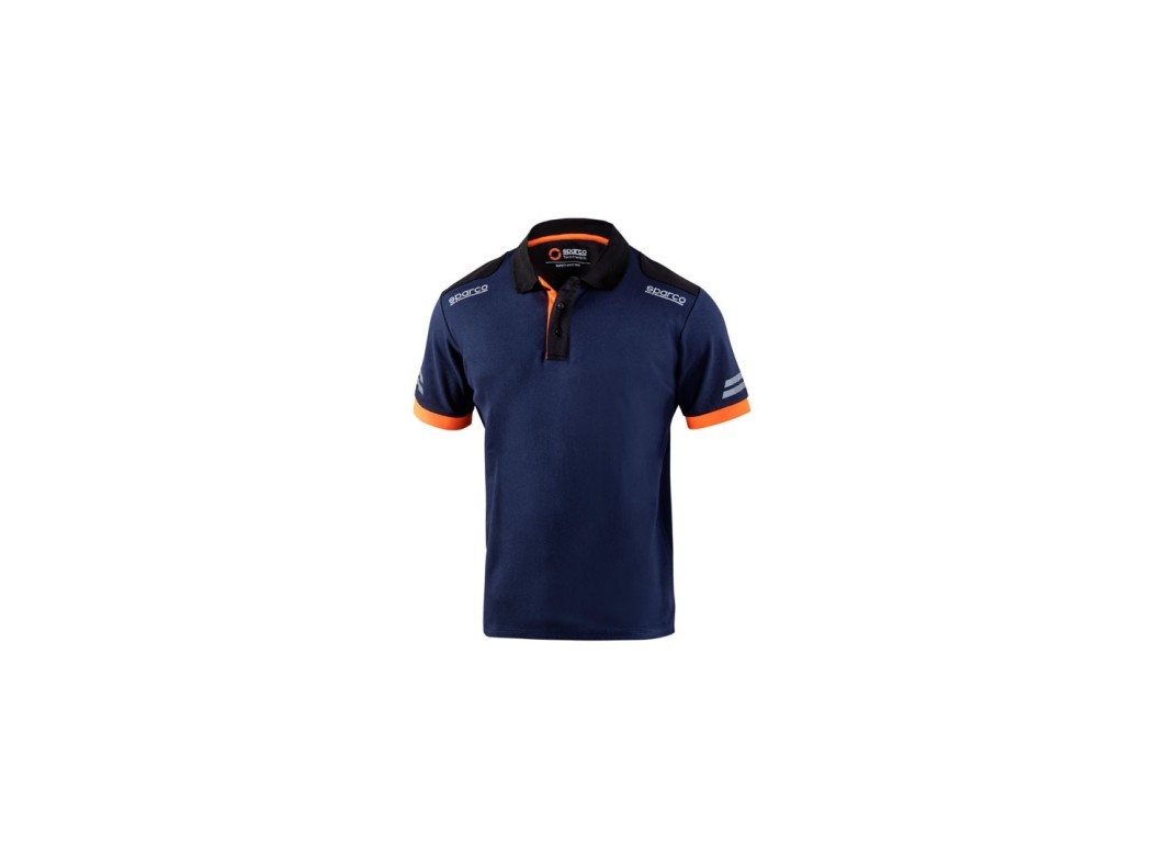 Polo tecnico 180 gr azul / naranja fluor talla l sparco
