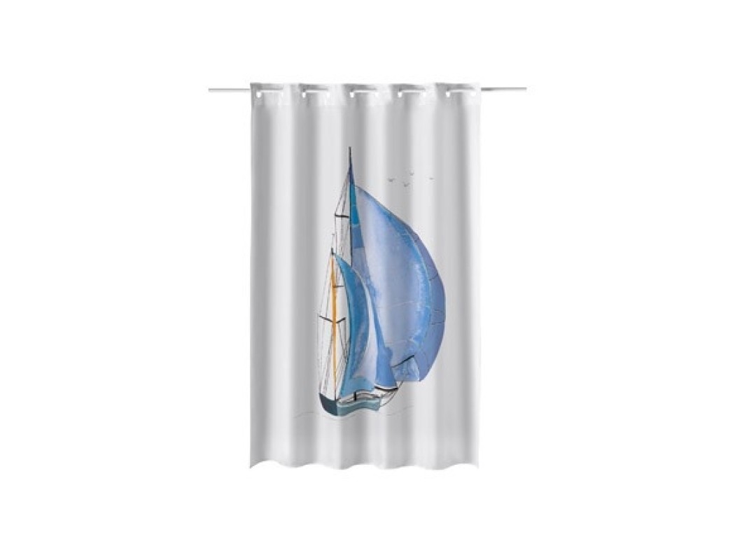 Cortina baño estampado velero 180 x 200 cm poliester atenas