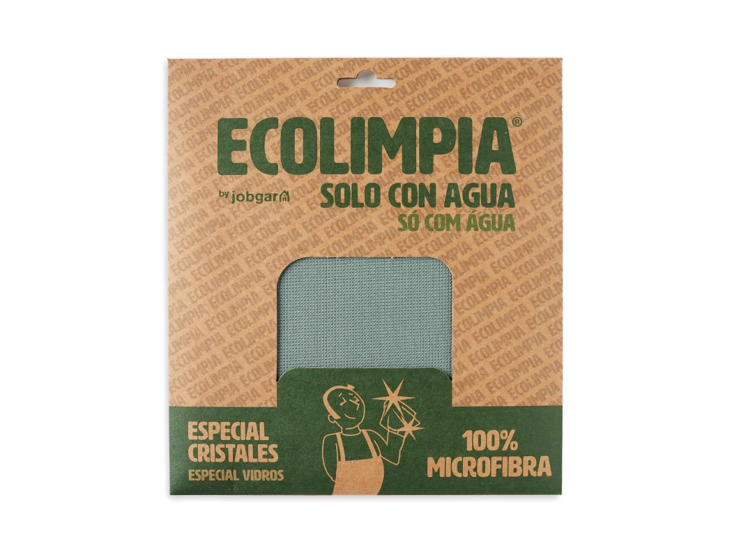 Bayeta cristales microfibra verde 50x40 cm ecolimpia