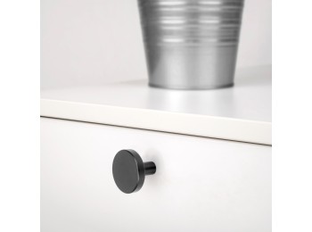 Emuca Lote de 10 pomos para mueble Uppsala, diámetro 30mm, Aluminio, Pintado negro