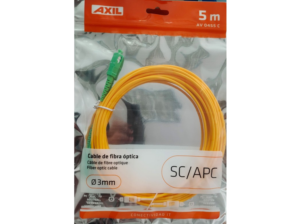 Cable fibra optica conector sc/apc 5mt axil