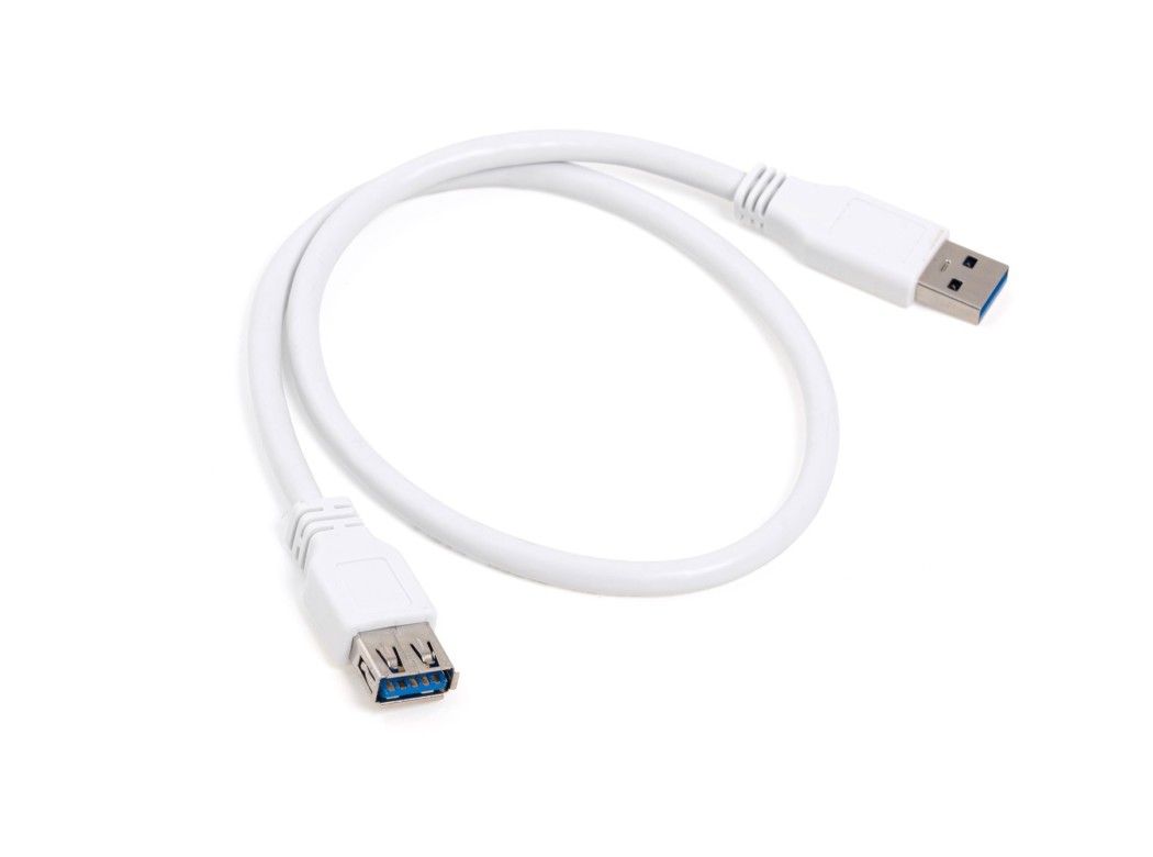 Cable usb a/ usb a macho/hembra 0,5m blanco axil