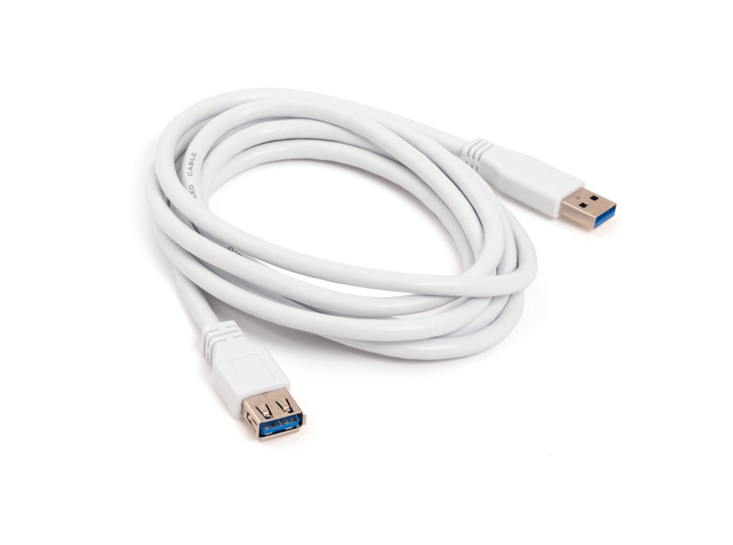Cable usb a/ usb a macho/hembra 2m blanco axil
