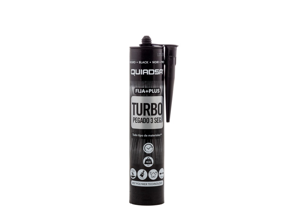 Adhesivo sellador fija+plus turbo 290 ml negro quiadsa