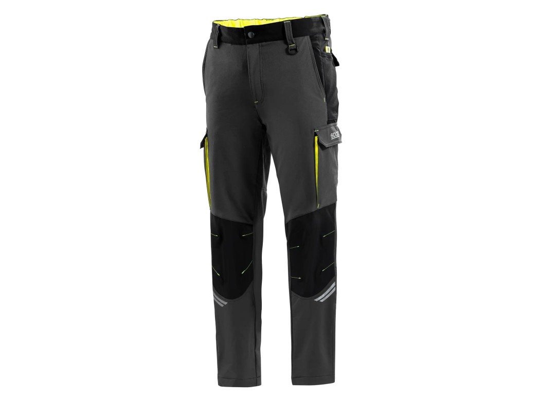 Pantalon tecnico 240 gr gris / amarillo fluor talla xl sparc