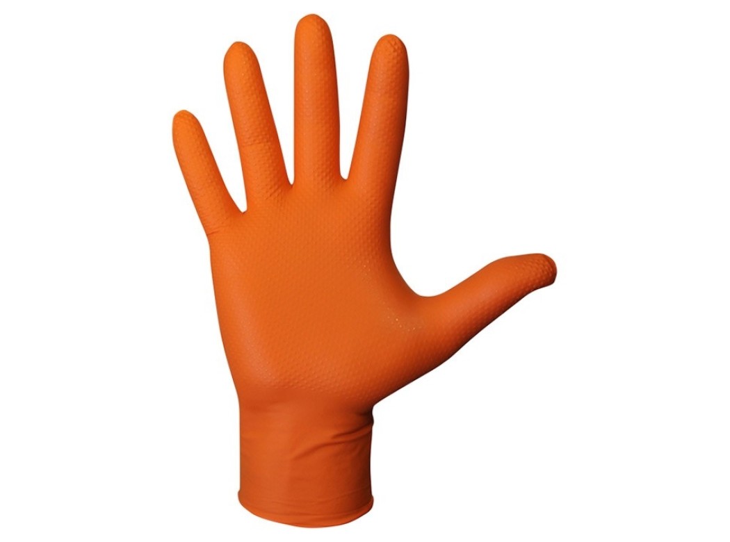 Guante desechable nitrilo agility grip naranja 50 uds talla