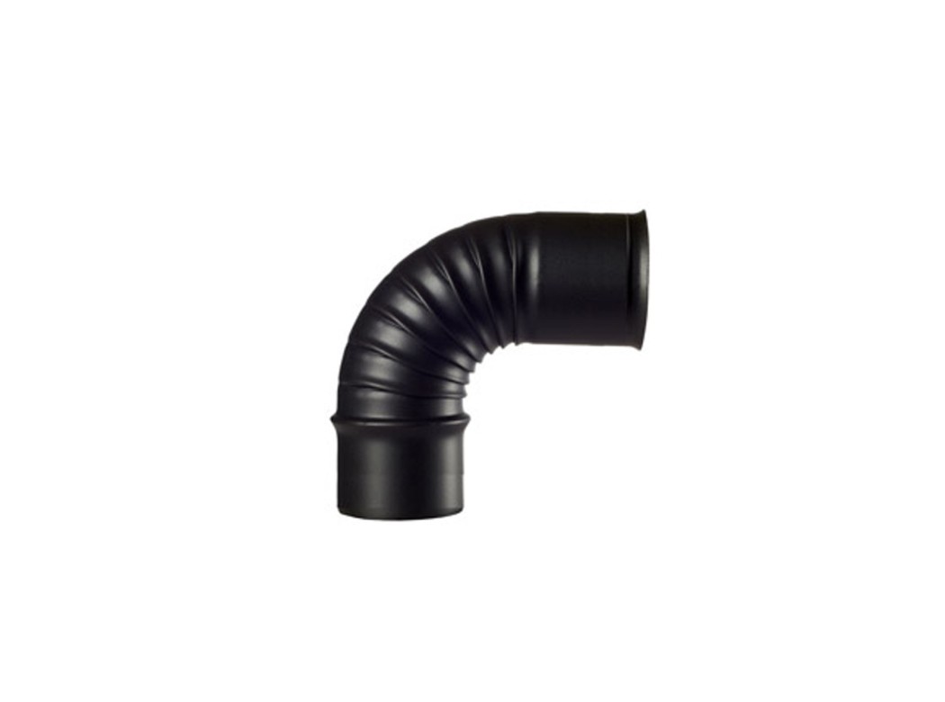 Codo chimenea vitrificado negro 90° theca