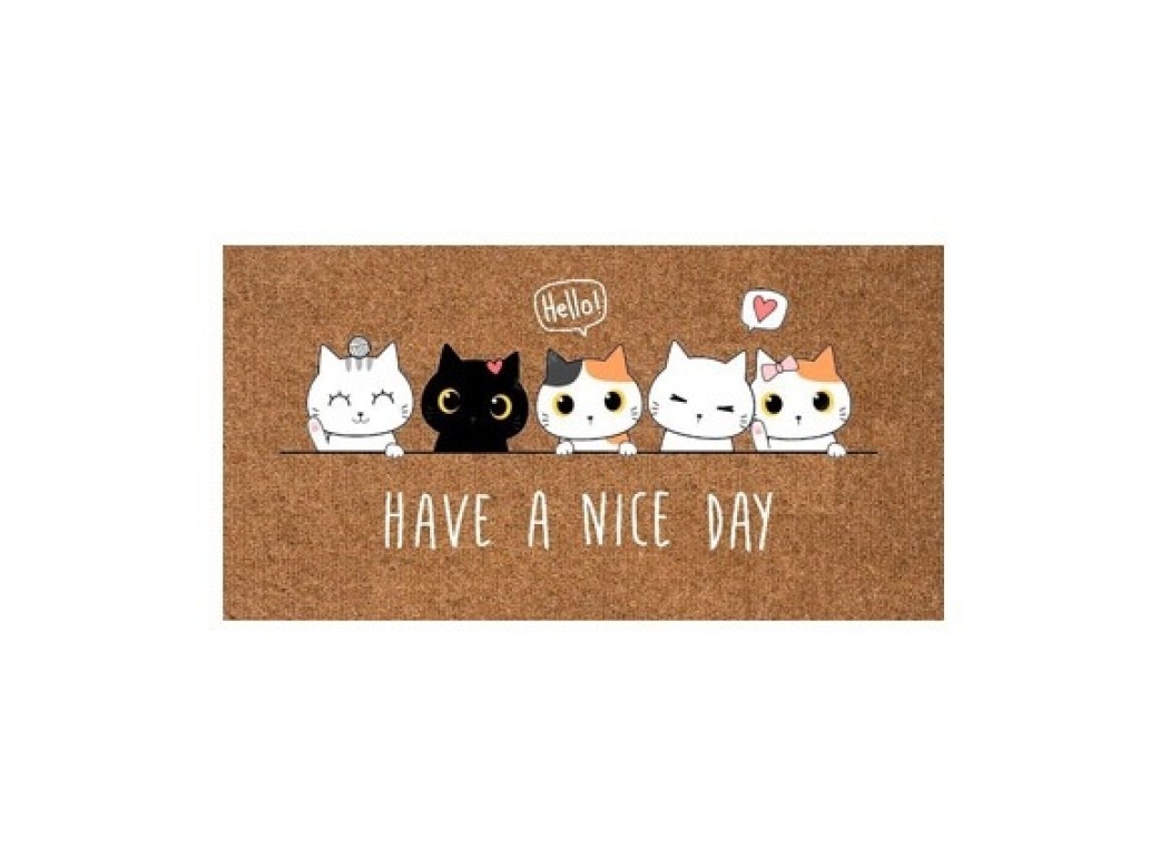 Felpudo coco estampado 70 x 40 cm gatos nice day duett