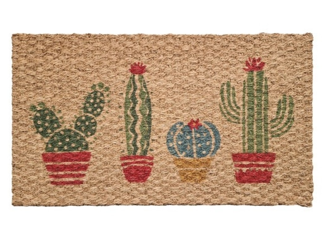 Felpudo coco trenzado cactus 40 x 70 cm dintex