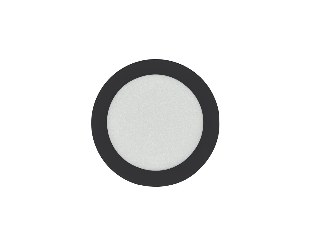 Downlight led empotrar redondo negro kone 22,5cm 18w 1800lm