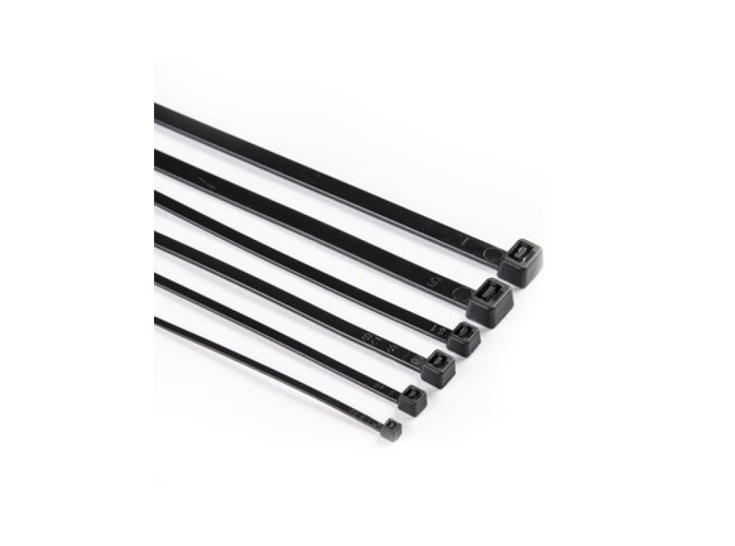 Brida nilon dentada negra 2,5 x 100 mm 100 uds ironside