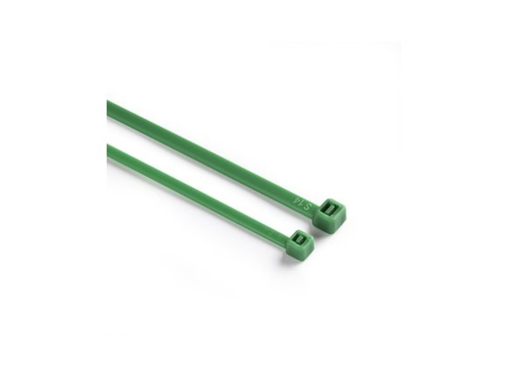 Brida nilon dentada verde 3,6 x 200 mm 100 uds ironside