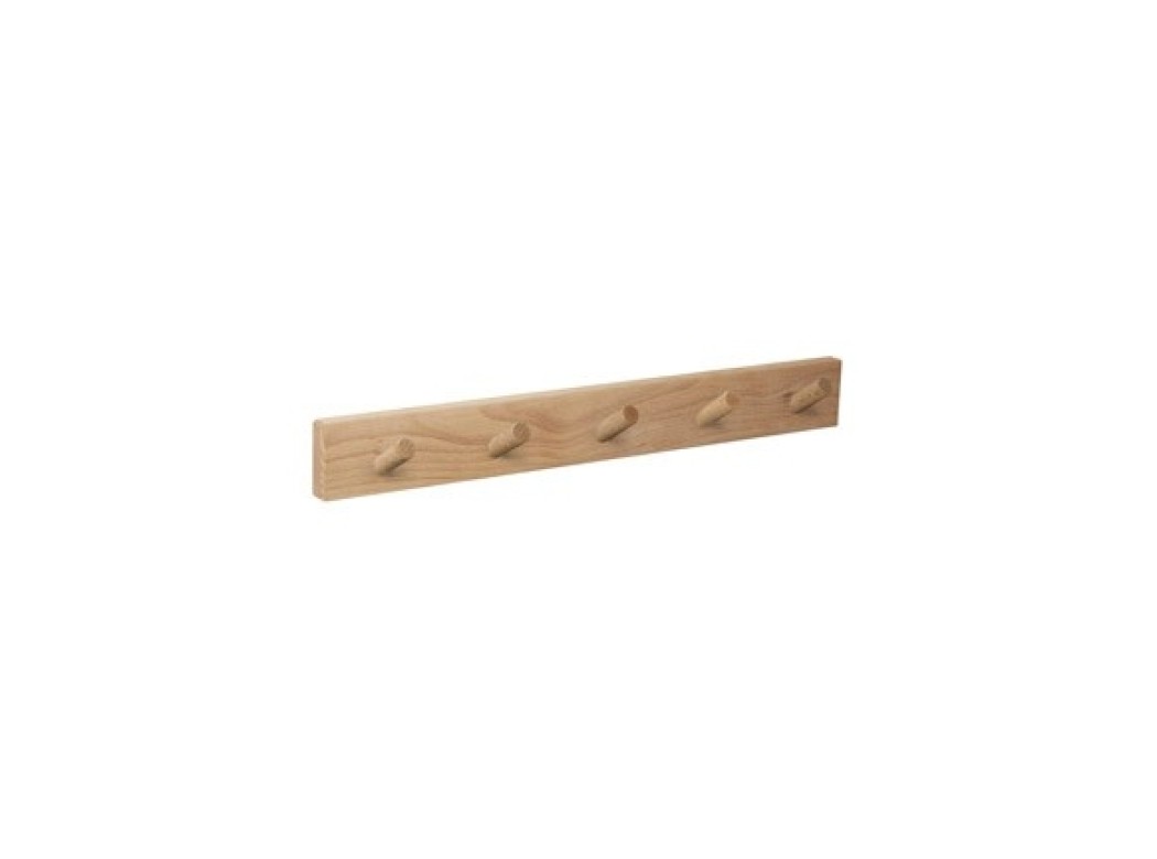 Percha pared madera natural 5 pomos inclinados natural nesu