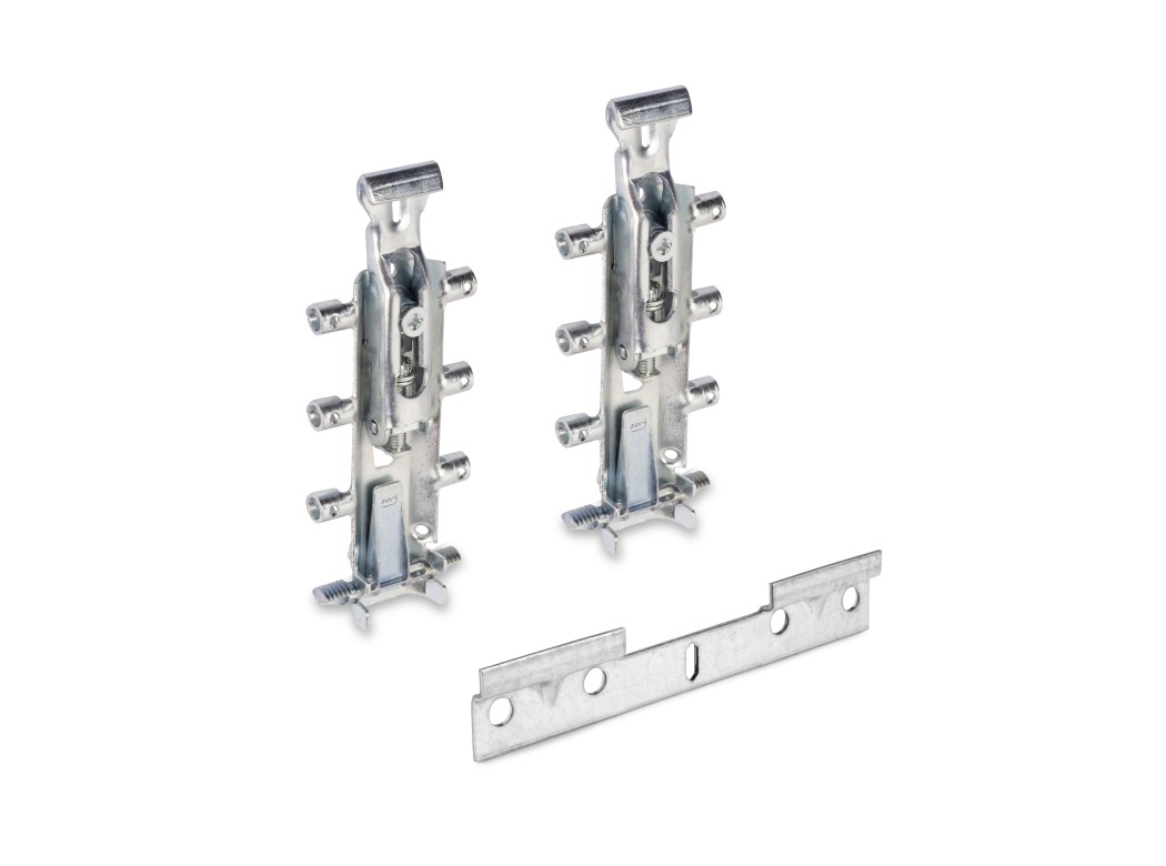 Emuca Kit de colgadores ocultos para módulos altos Levelup 3 con pletina, Acero, Cincado