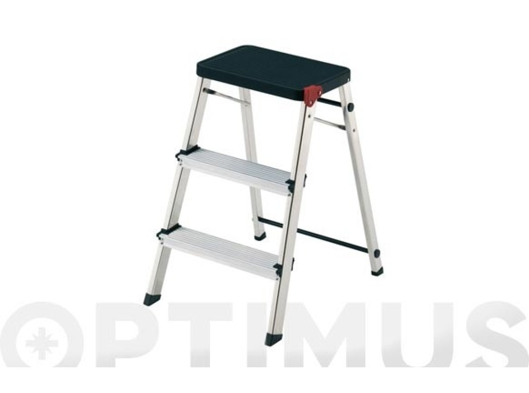 Taburete aluminio 3 peldaÑos homologado m/3 negro rolser