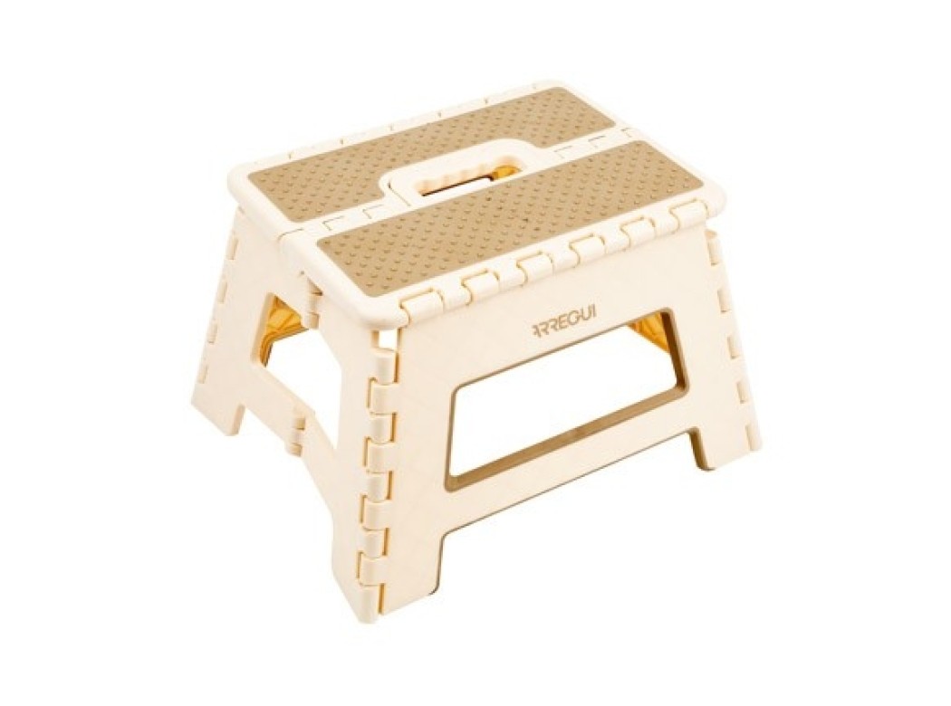 Taburete plegable beige 29x22x22cm arregui