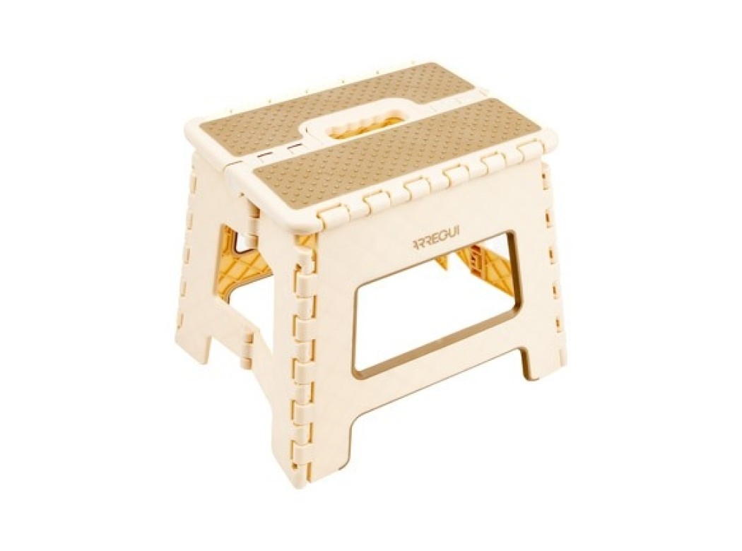 Taburete plegable beige 29x22x27cm arregui