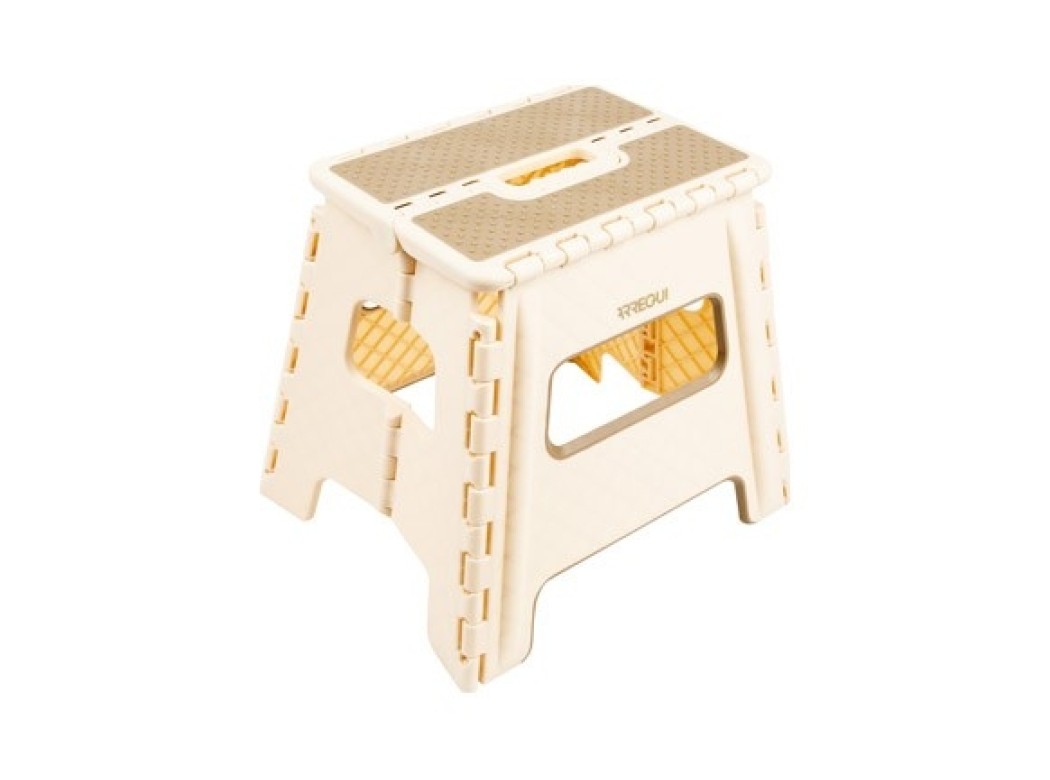 Taburete plegable beige 29x22x32cm arregui