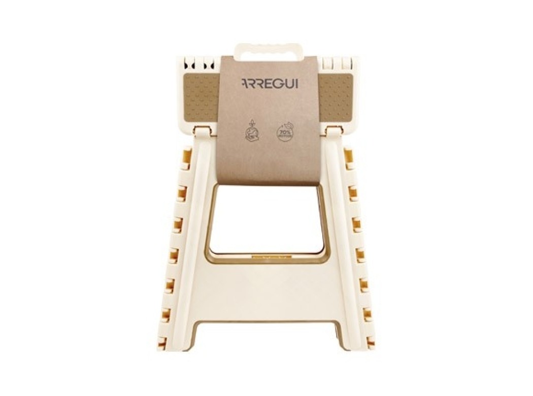 Taburete plegable beige 29x22x39cm arregui