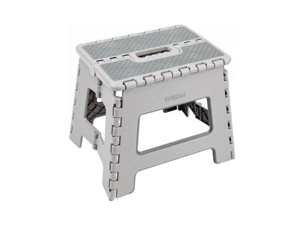 Taburete plegable gris 29x22x27cm arregui