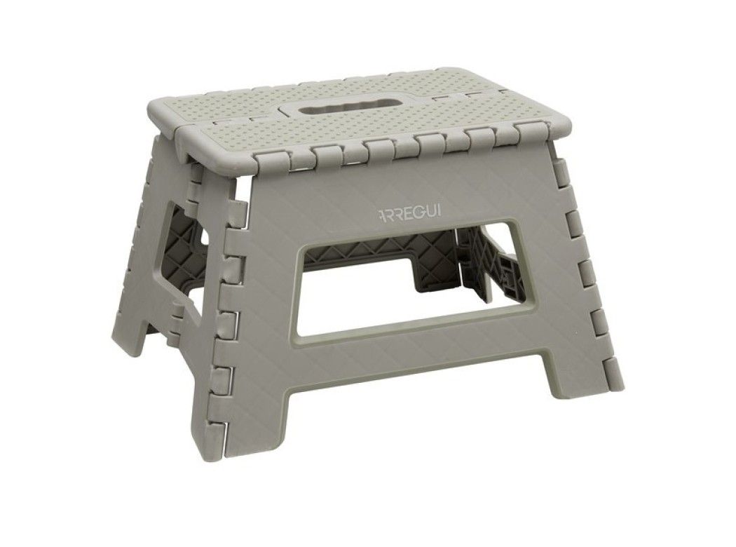 Taburete plegable gris 29x22x32cm arregui