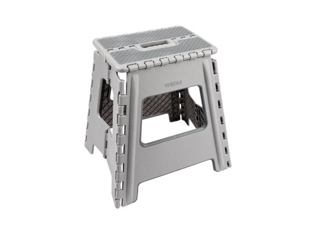 Taburete plegable gris 29x22x39cm arregui
