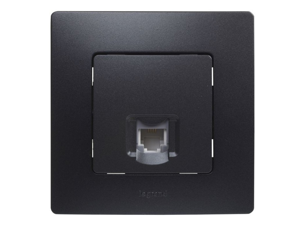 Toma telefono negra serie niloe legrand