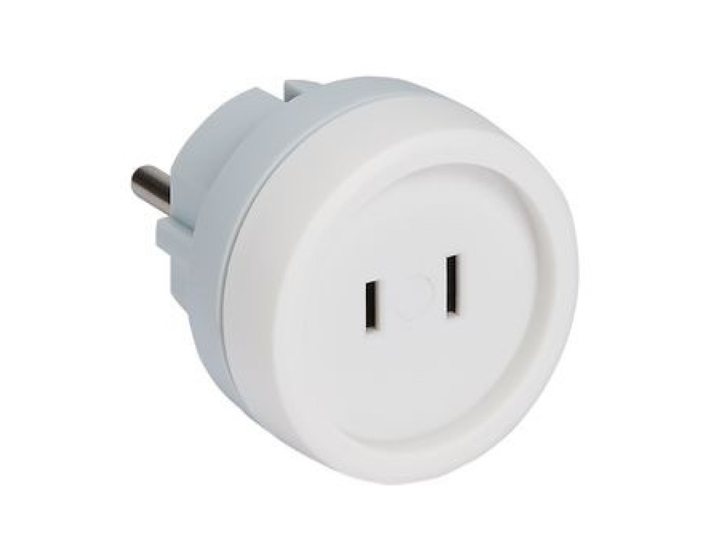 Adaptador enchufe viaje 2p blanco eur/usa legrand