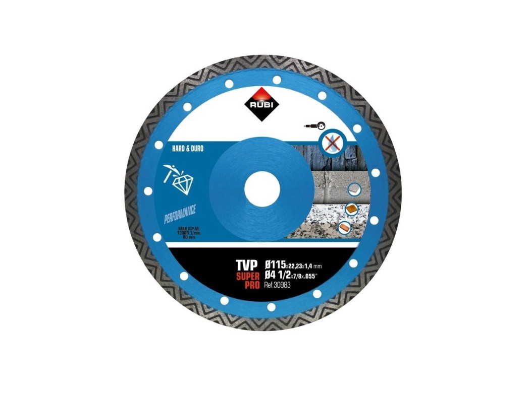 Disco corte diamante tvp 115mm super pro rubi