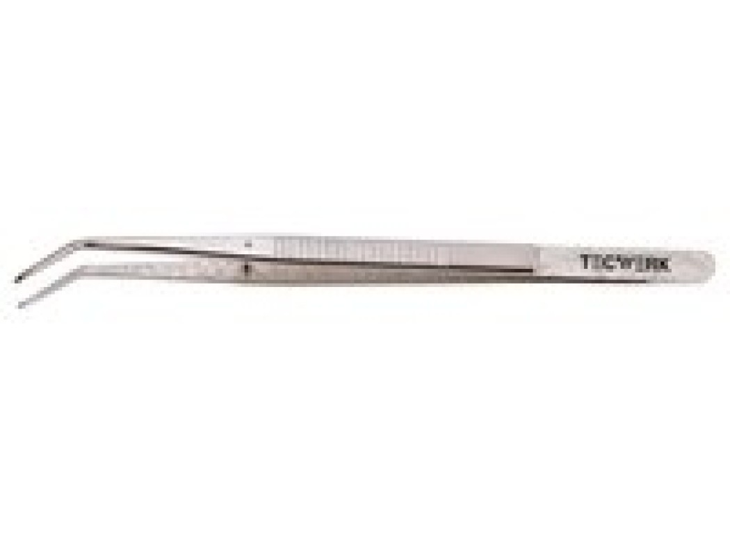 Pinza precision punta curva niquelada 155 mm tecwerk