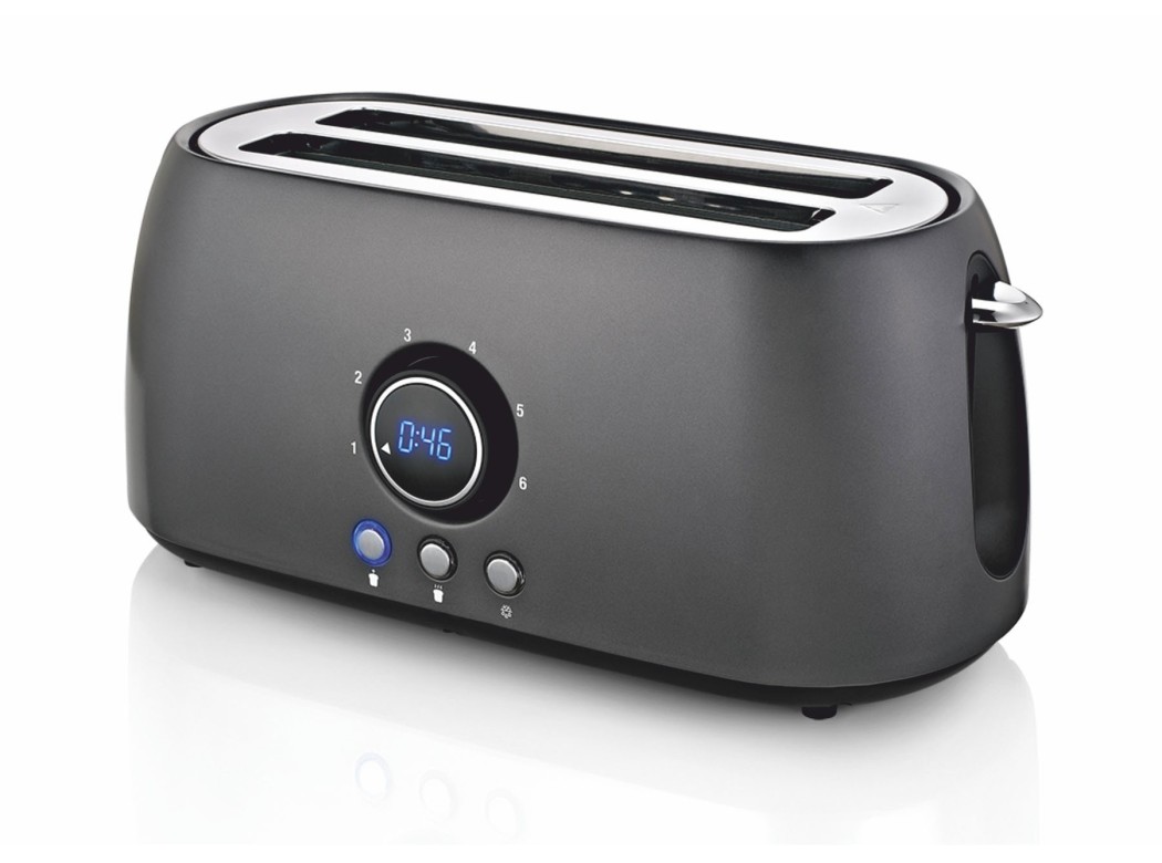 Tostador dos ranuras largas future plus negro 1400w haeger