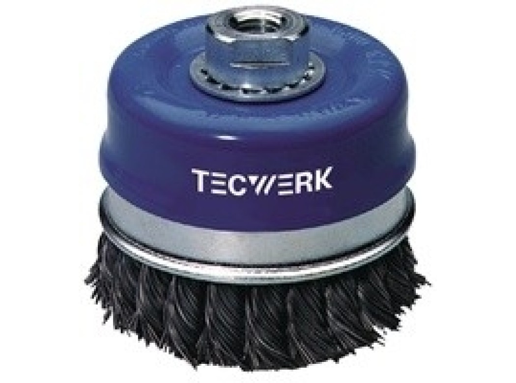 Cepillo taza amoladora 065mm alambre trenzado 0,50mm tecwerk