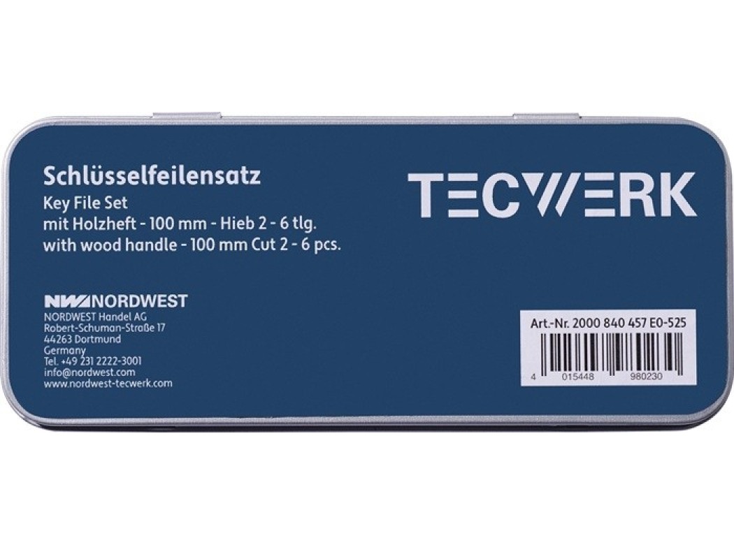 Limas m/madera para llaves juego 6 pzs 100 mm tecwerk