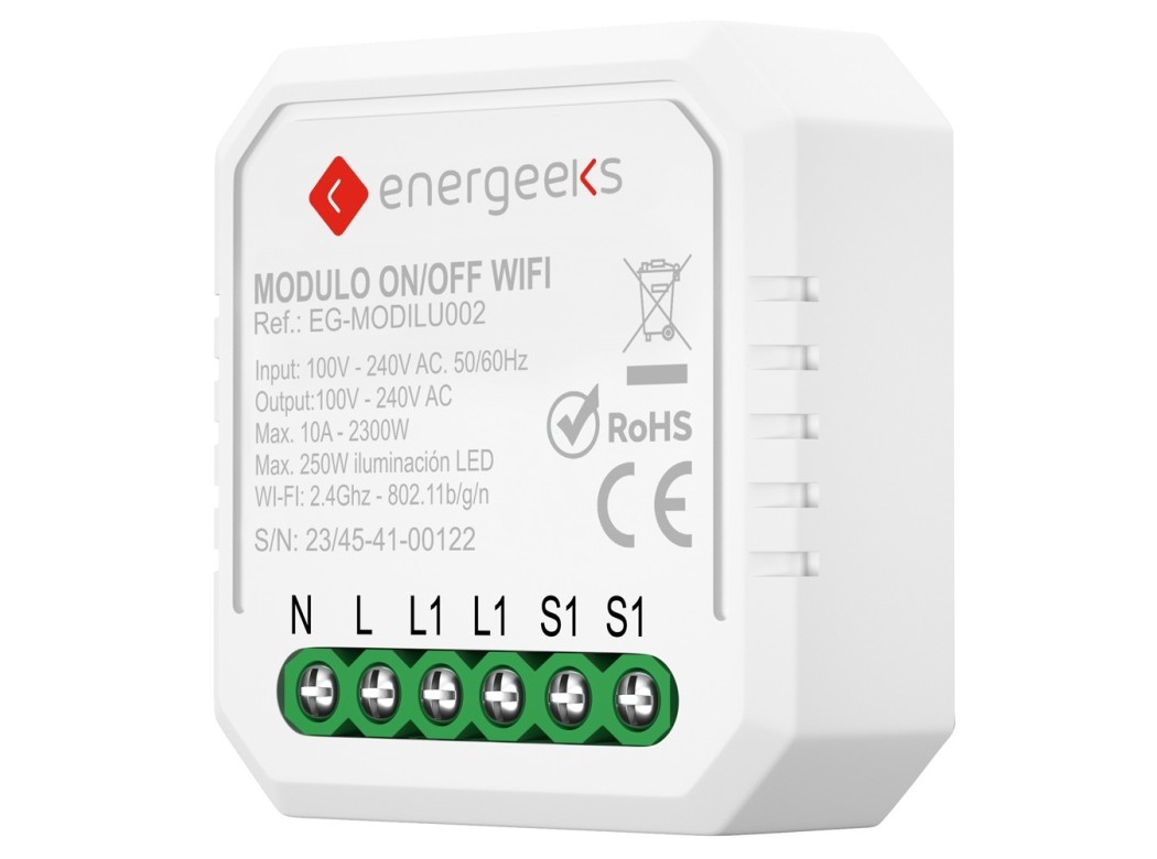 Modulo interruptor on/off wifi 2,4ghz 2300w energeeks